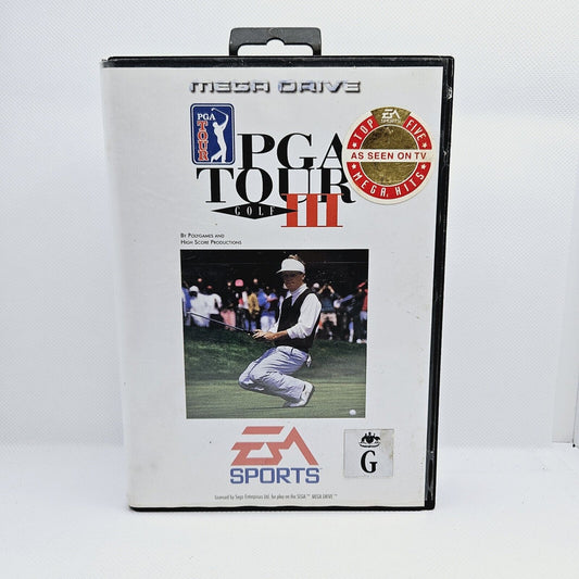 PGA Tour Golf III Sega Mega Drive Tested Working CIB