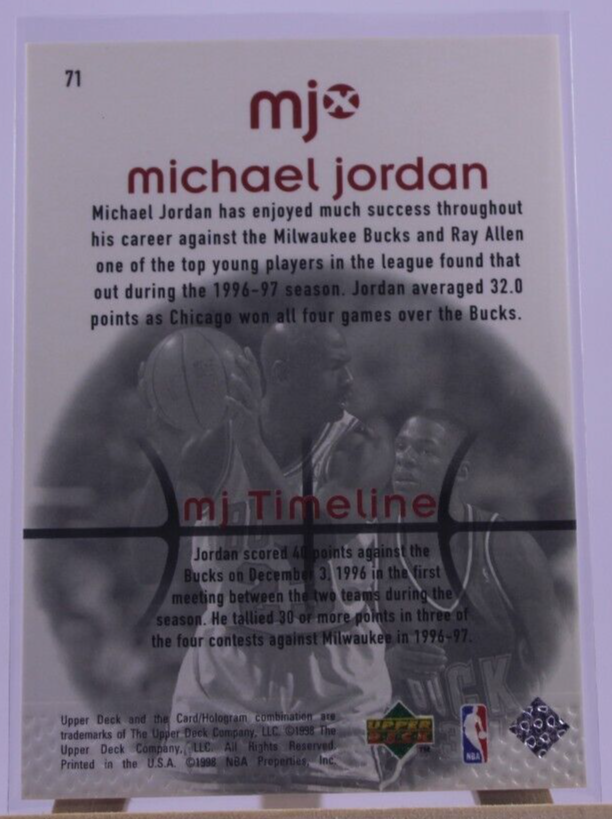 Michael Jordan MJ Timeline #71 Upper Decked Embosed 1998 Chicago Bulls NBA