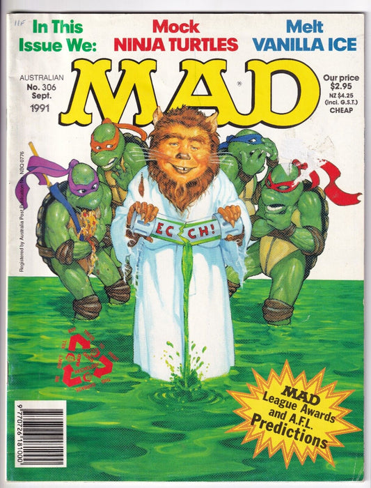 Australian MAD Magazine #306 Vintage September 1991 TMNT NRL AFL Footy (#164)