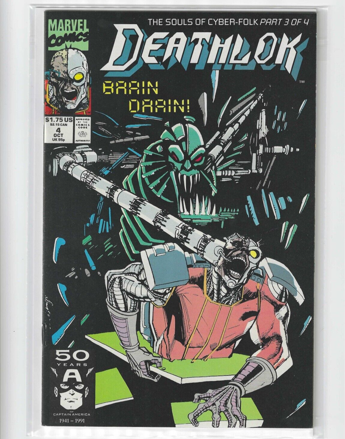 Deathlok #4 (Oct 1991, Marvel) Marvel Comic The Souls of Cyber-Folk