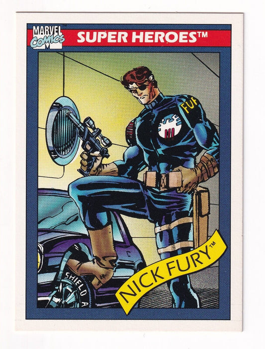 1990 Marvel Universe Super Heroes Series 1 Impel #5 Nick Fury Card