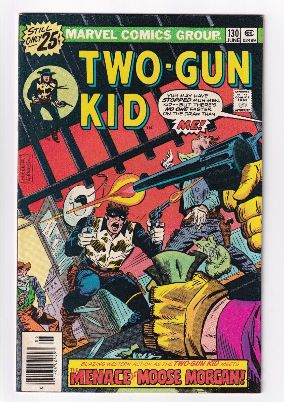 Two Gun Kid #130 1976, Marvel Moose Morgan, Gunman at Large!