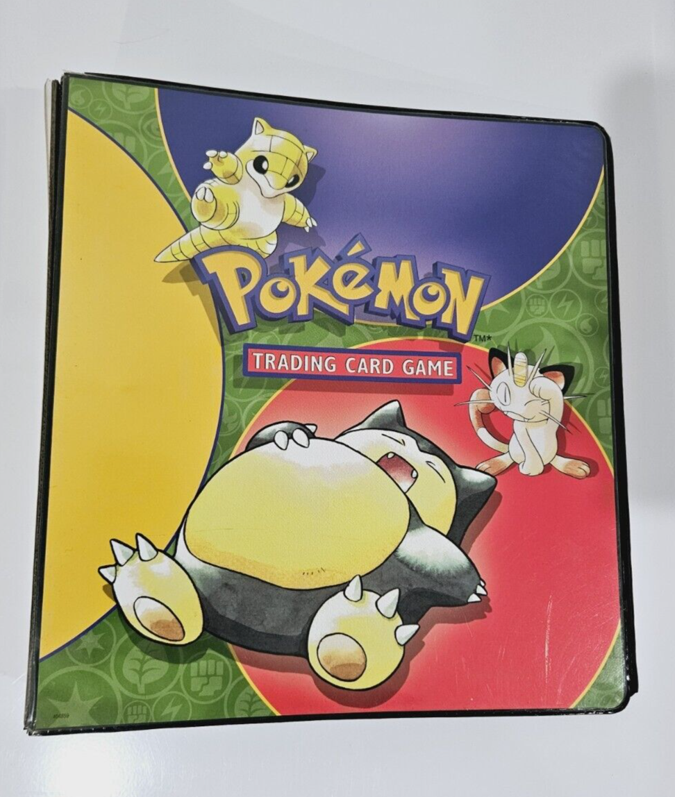 1999 Wizards of the Coast Vintage Pokemon Card Ring Binder Snorlax Mewtwo