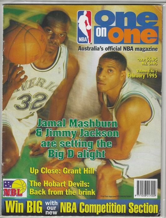 NBA One on One February 1995 Volume 4 #2 Jamal Mashburn and Jimmy Jackson