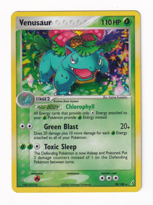 Venusaur 28/100 EX Crystal Guardians Holo Rare Vintage Pokemon Card LP